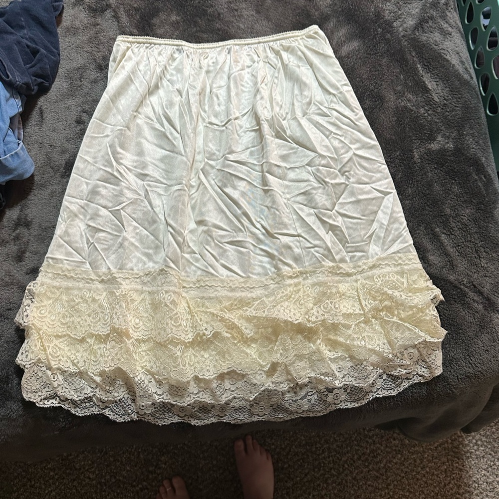 Lace edges slip skirt